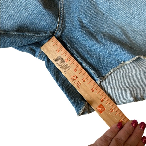 Signature Gold By Levi Strauss Co Shorts Women’s Size 24 Denim High Rise Raw Hem - Picture 13 of 13